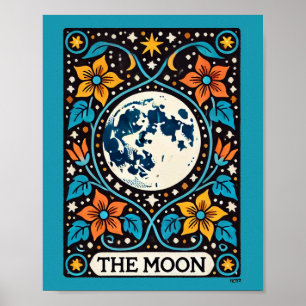 The Moon Tarot Card Full Moon Luna Poster