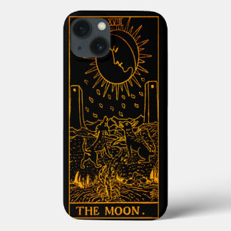 The Moon Tarot Card | Gold And Black | Major Arcan iPhone 13 Case