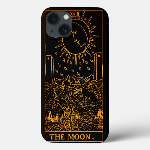The Moon Tarot Card  Gold And Black  Major Arcan iPhone 13 Case