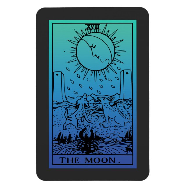 The Moon Tarot Card Gradient Magnet (Vertical)