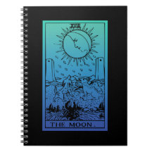 The Moon Tarot Card Gradient Notebook