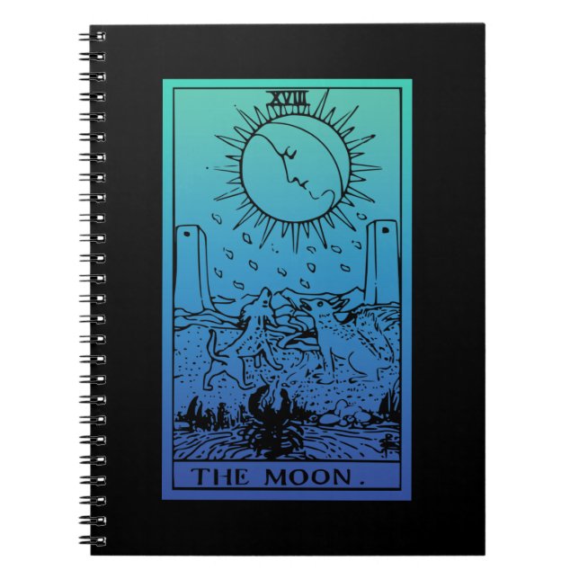 The Moon Tarot Card Gradient Notebook (Front)