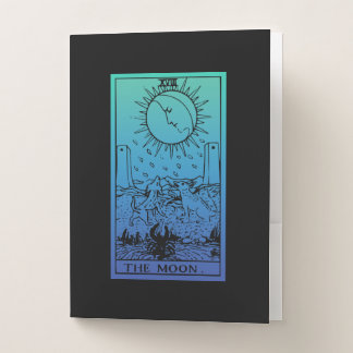 The Moon Tarot Card Gradient Pocket Folder