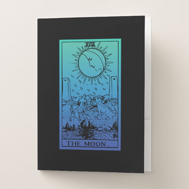 The Moon Tarot Card Gradient Pocket Folder (Front)