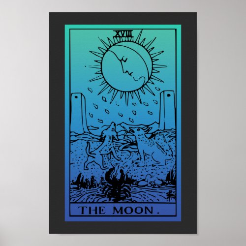 The Moon Tarot Card Gradient Poster
