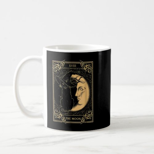 The Moon Tarot XVII Inspired Black Cat Witch Hat H Coffee Mug