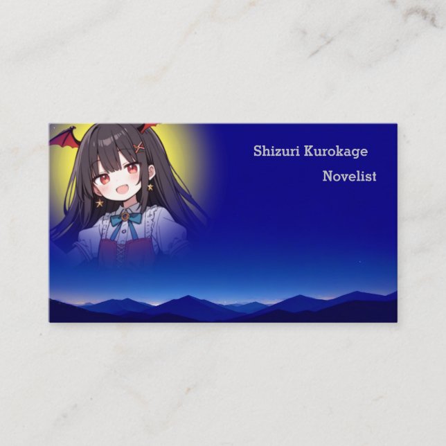 The moon will become your face picture business card (Front)