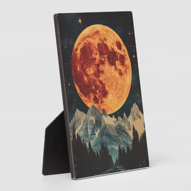 The moon with a retro vibe plaque (Side)