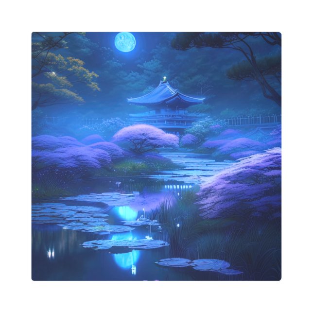 The Moonlit Shrine Metal Print (Front)