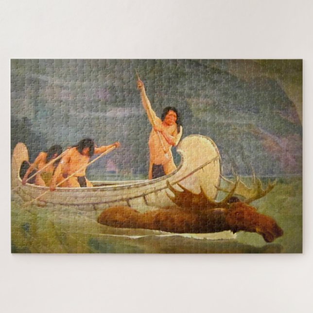 The Moose Chase George de Forest Brush 1888 Jigsaw Puzzle (Horizontal)