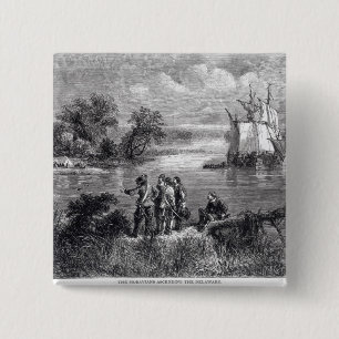 The Moravians Ascending the Delaware Button