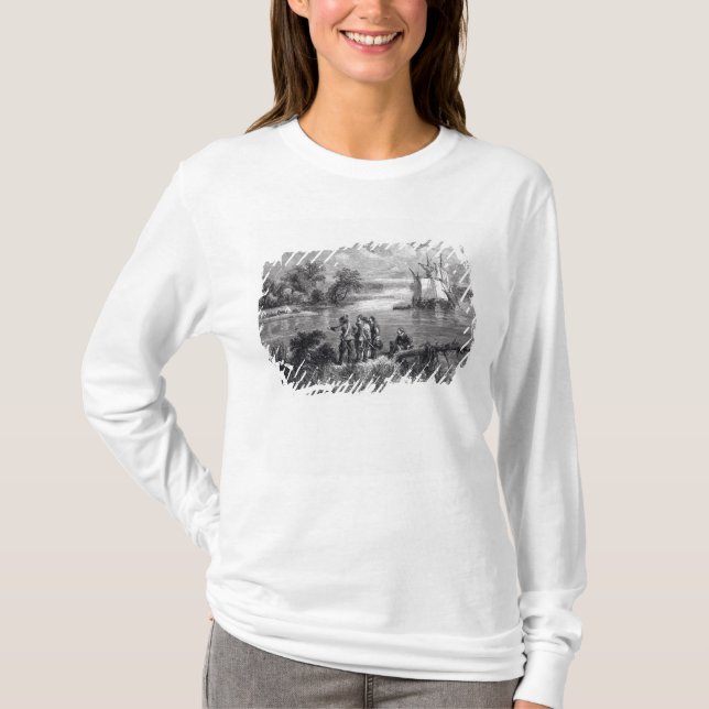 The Moravians Ascending the Delaware T-Shirt (Front)