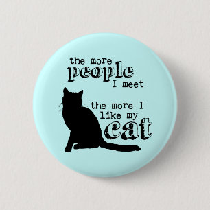 The More I Like My Cat - All Colors Button