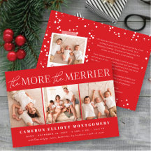 The More The Merrier 3 Photo Modern Holiday Birth