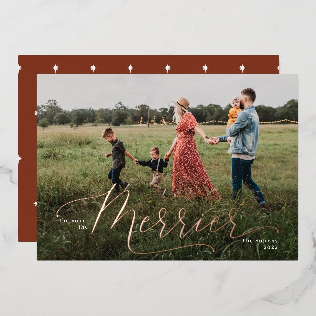 The More, The Merrier 5" x 7" Foil Holiday Card (Front/Back)