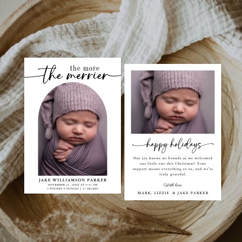 The More The Merrier Baby Photo Birth Newborn Announcement