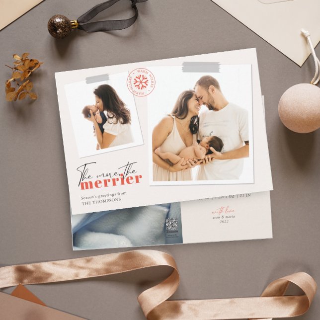 The More The Merrier Birth Announcement Photo (Creator Uploaded)