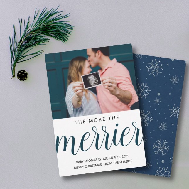 the more the merrier Christmas baby snowflakes Holiday Card (Creator Uploaded)
