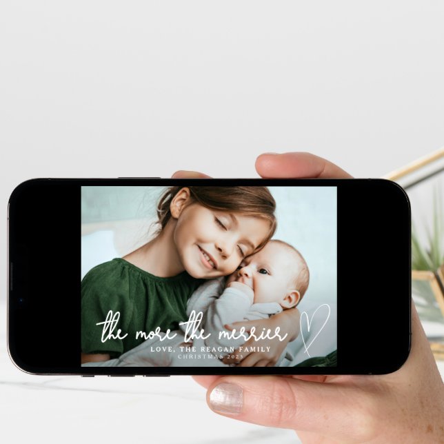 The More The Merrier Christmas Birth Announcement (Front Digital)
