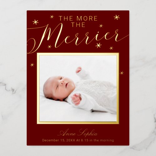 The More The Merrier Christmas Birth Announcement