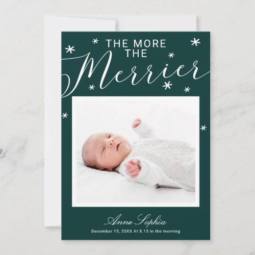 The More The Merrier Christmas Birth Announcement