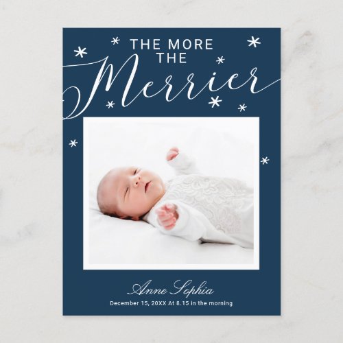 The More The Merrier Christmas Birth Announcement