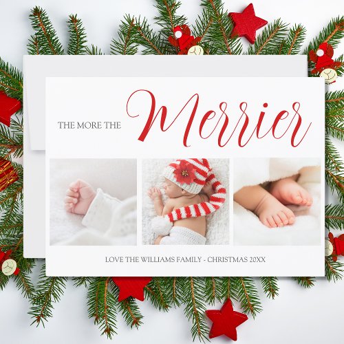 The More The Merrier Christmas Birth Announcement
