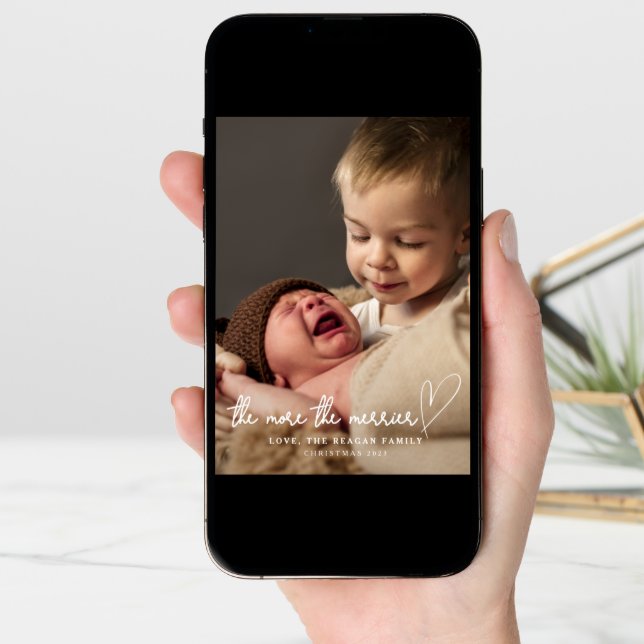 The More The Merrier Christmas Birth Photo Announcement (Front Digital)