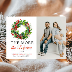 The More The Merrier Christmas Photo Pregnancy Announcement