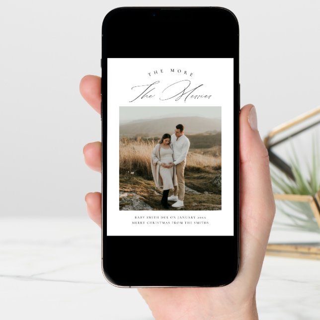 The More The Merrier Christmas Pregnancy Announcement (Front Digital)