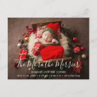 The More the Merrier Cute Photo Christmas Birth
