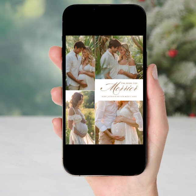 The More The merrier Gold Baby Photo Announcement (Front Digital)