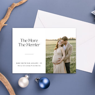 The More The Merrier Green Christmas Pregnancy Announcement