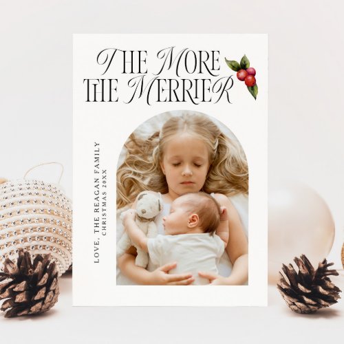 The More The Merrier Mistletoe Xmas Birth  Announcement
