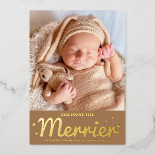 The More the Merrier Photo Birth Announcement 