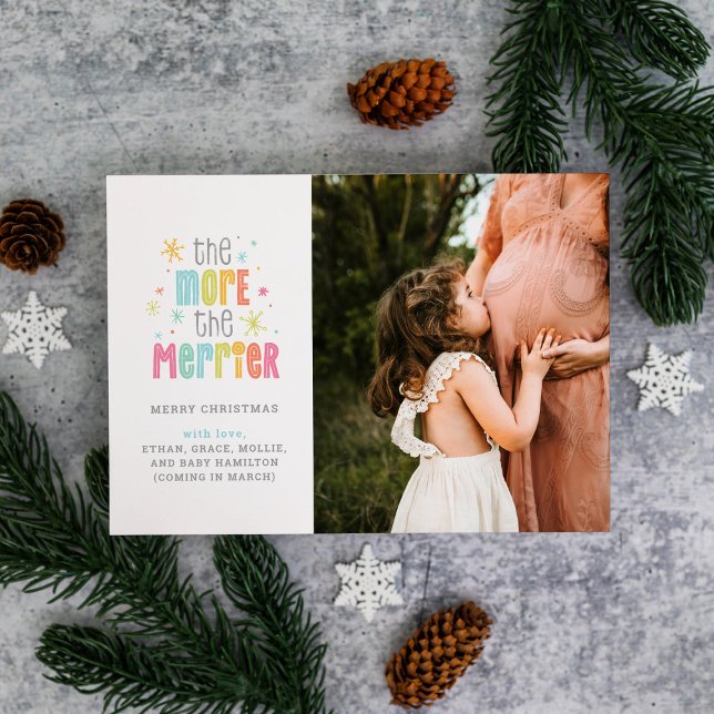 The More the Merrier Photo Holiday Pregnancy Announcement (Creator Uploaded)