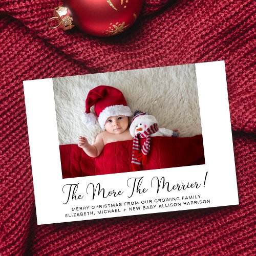 The More The Merrier Photo New Baby Holiday Card