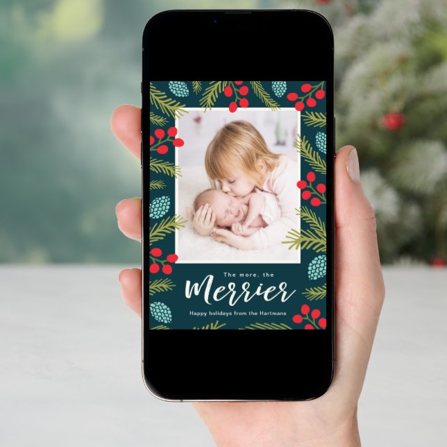 The More The Merrier Pine Birth Announcement (Front Digital)