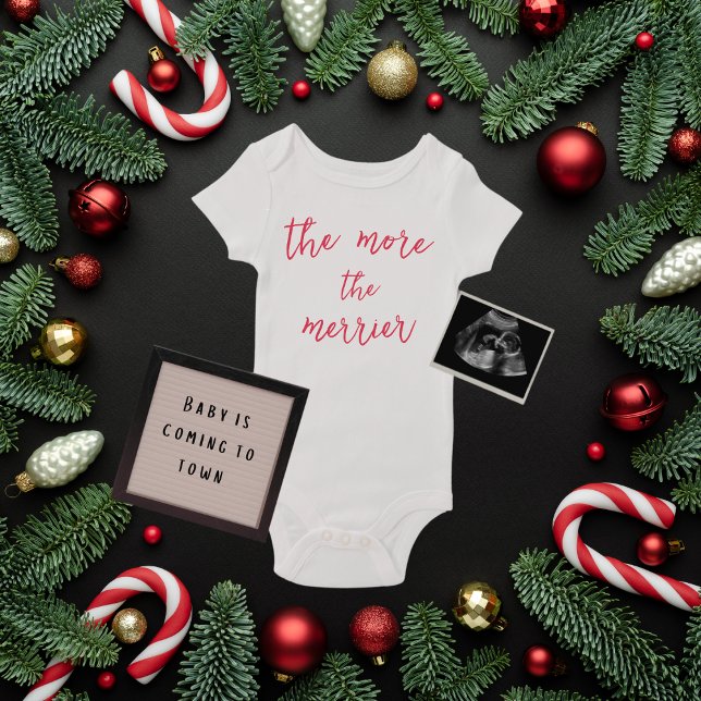 The More The Merrier Pregnancy Announcement Baby B Bodysuit (Creator Uploaded)