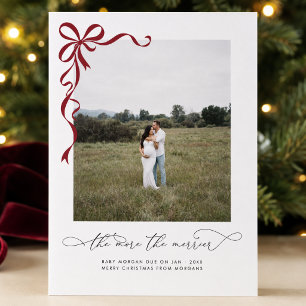 The More The Merrier Pregnancy Christmas Photo Announcement