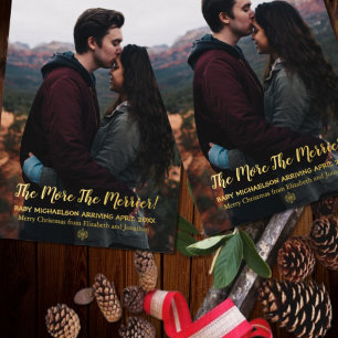 The More The Merrier Pregnancy Foil Holiday Card