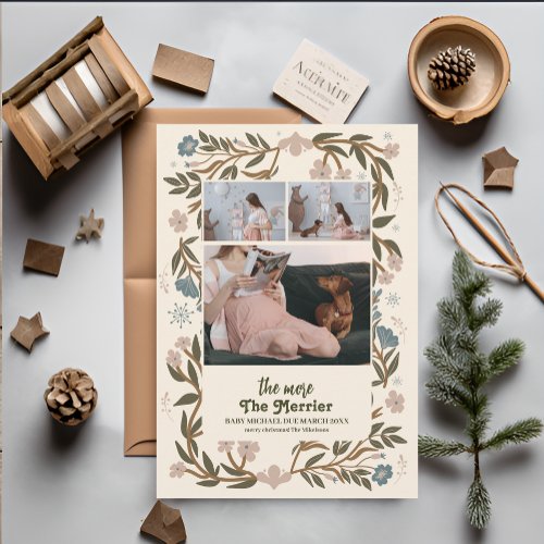 The More The Merrier Pregnancy  Holiday Card