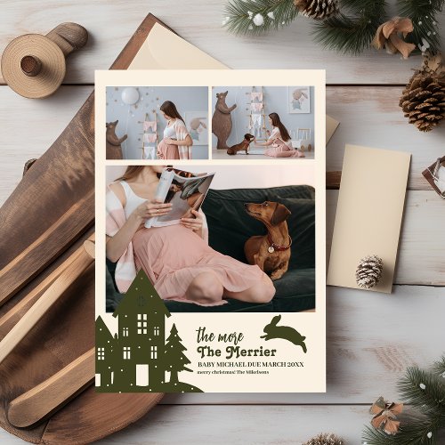 The More The Merrier Pregnancy  Holiday Card