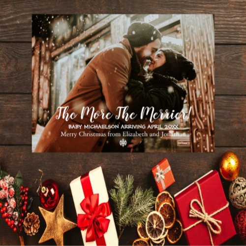 The More The Merrier Pregnancy Holiday Postcard