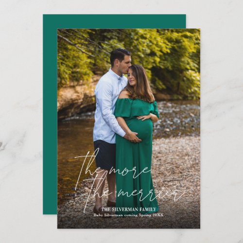The More the Merrier Pregnancy Photo Holiday Card