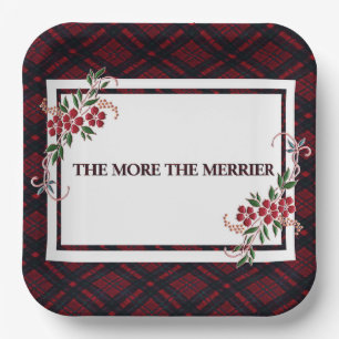 The More The Merrier Red Plaid Paper Plates