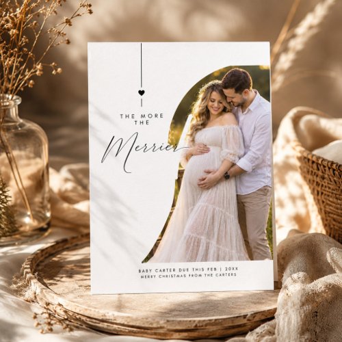 The More The Merrier Script Christmas Pregnancy Holiday Card