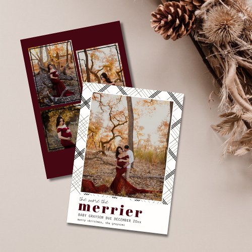 The More The Merry Baby Announcement Holiday Card