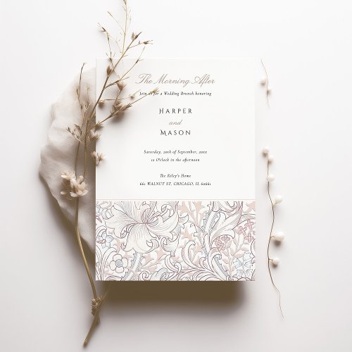 The Morning After Golden Lily Elegant Pastel Invitation