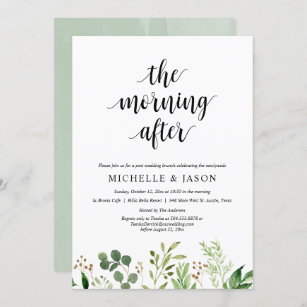 The Morning After, Greenery Post Wedding Brunch Invitation